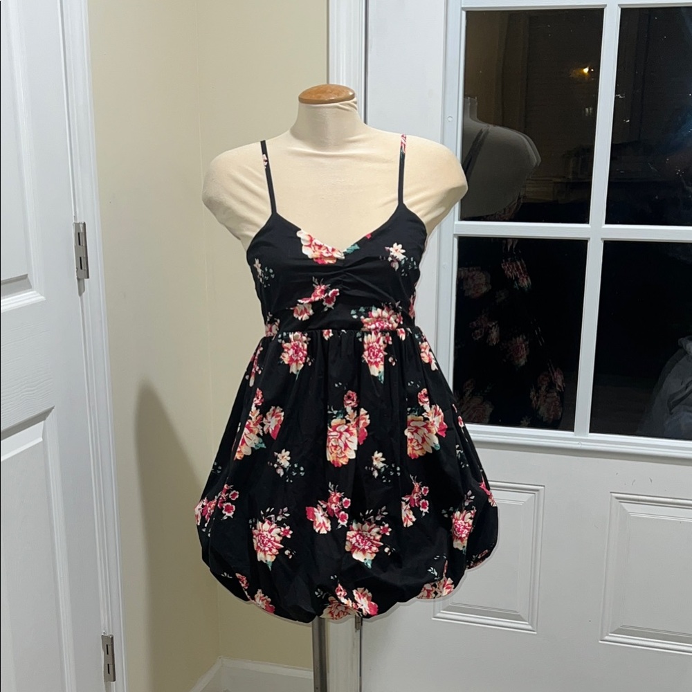 Rue21 Black Dress with Pink Floral Design